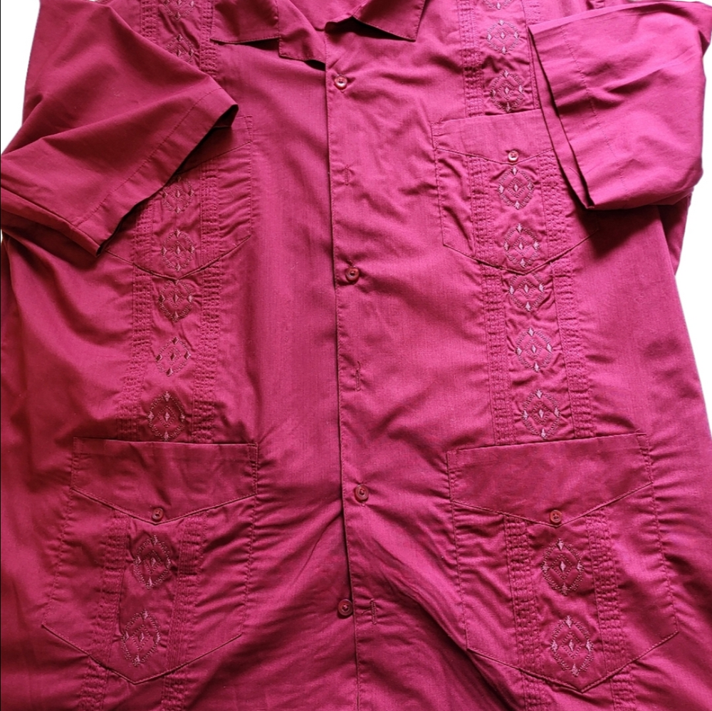 COOGI Maroon Casual Button Down Shirt Size XL